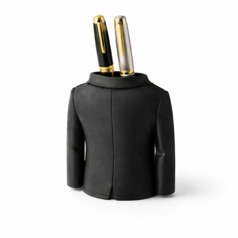 Bazinco 3D Gentleman Suit Pen Holder – Creative Desk Organizer Pen Stand for Office Desk Accessories