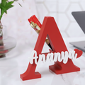 Bazinco 3D Letter A Pen Holder – Personalized Alphabet Desk Organizer for Office & Study Table