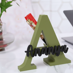 Bazinco 3D Letter A Pen Holder – Personalized Alphabet Desk Organizer for Office & Study Table
