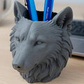 Bazinco Wolf Head Pen Holder | 3D Printed Desk Organizer in Biodegradable PLA Material