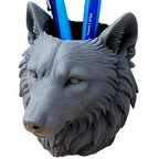 Bazinco Wolf Head Pen Holder | 3D Printed Desk Organizer in Biodegradable PLA Material