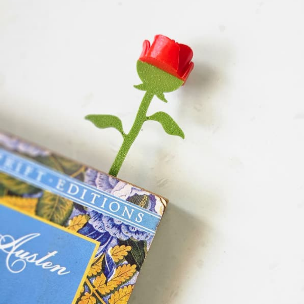 Bazinco 3D Rose Bookmark – Aesthetic Book Marker Gift for Students & Bookworms