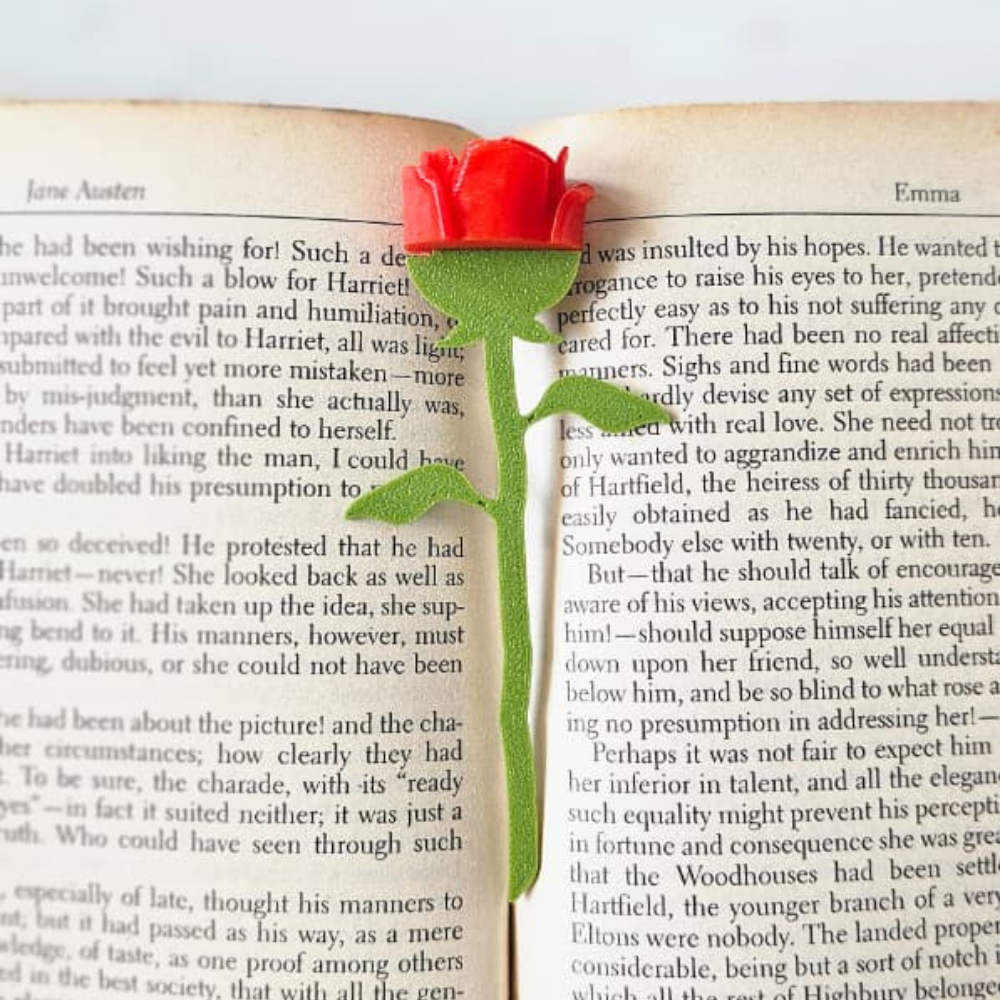 Bazinco 3D Rose Bookmark – Aesthetic Book Marker Gift for Students & Bookworms