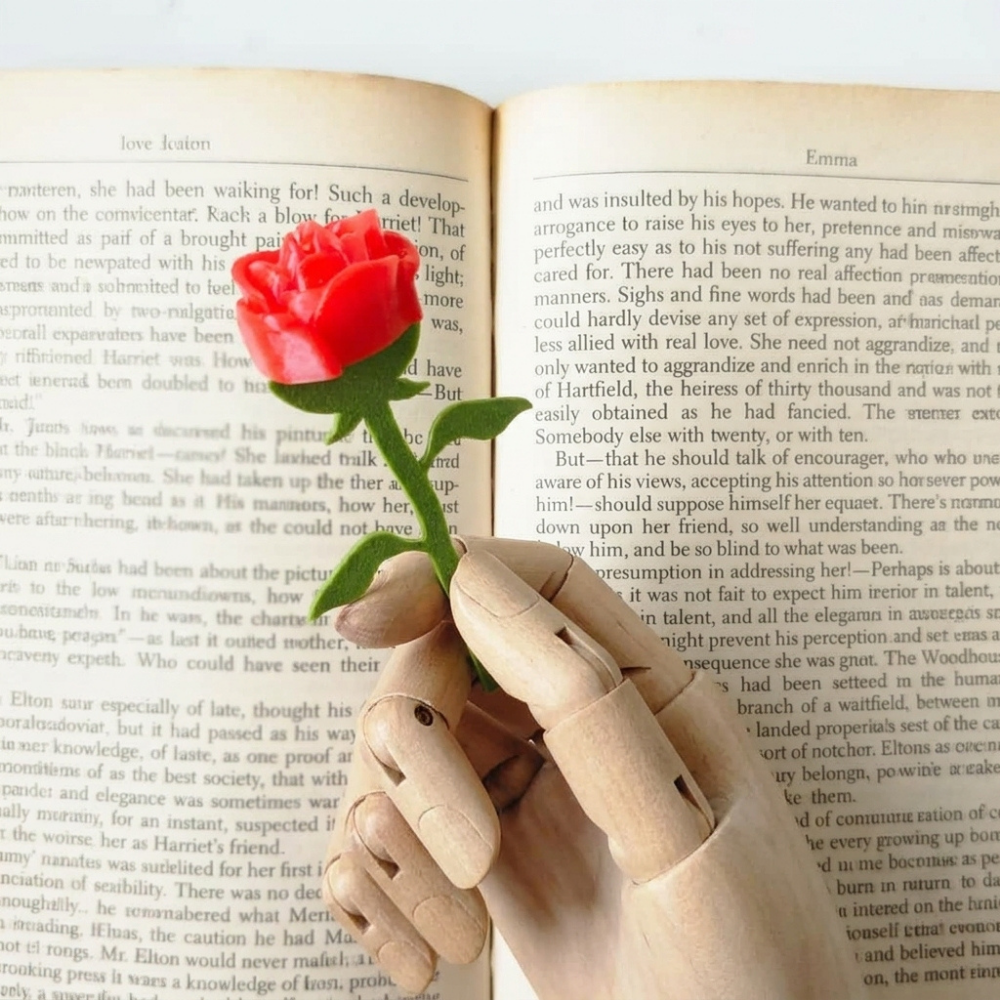 Bazinco 3D Rose Bookmark – Aesthetic Book Marker Gift for Students & Bookworms