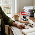 Bazinco Funny Desk Sign Acrylic Plaque with Wood Stand Warning To Avoid Injury Do Not Tell Me How To Do My Job Office Humor Gag Gift