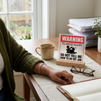 Bazinco Funny Desk Sign Acrylic Plaque with Wood Stand Warning To Avoid Injury Do Not Tell Me How To Do My Job Office Humor Gag Gift