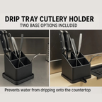 Bazinco 4-Compartment Knife & Cutlery Holder with Drain Tray – Modern Kitchen Organizer Stand