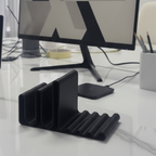 Bazinco 4-in-1 Multi Device Organizer Dock – Minimalist Desk Stand for iPad, Phone, Stylus & Accessories