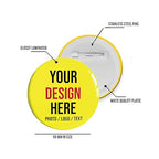 Bazinco Custom Printed Pin Badge Button 58mm | Personalized Photo, Logo & Text Badge | Customized Button Badge for Events, Parties, Campaigns, Promotions & Corporate Branding
