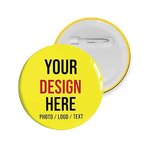 Bazinco Custom Printed Pin Badge Button 58mm | Personalized Photo, Logo & Text Badge | Customized Button Badge for Events, Parties, Campaigns, Promotions & Corporate Branding
