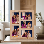 Bazinco A3 Wooden Photo Collage Frame for Sister | Personalized Rakhi Gift | First My Sister Forever My Friend