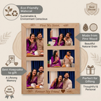 Bazinco A3 Wooden Photo Collage Frame for Sister | Personalized Rakhi Gift | First My Sister Forever My Friend
