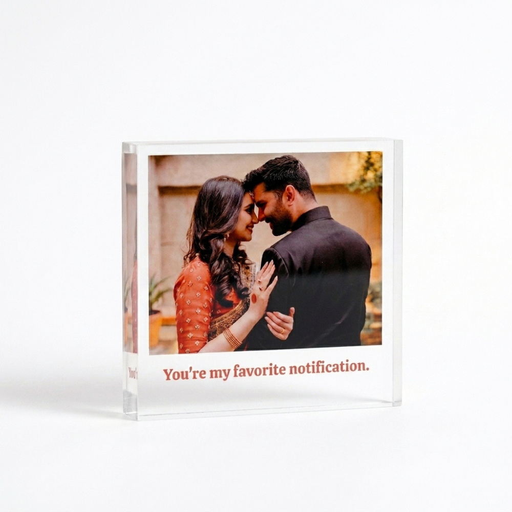 Bazinco Personalized Acrylic Photo Stand for Couples | Custom Anniversary Photo Plaque with Photo & Text | Romantic Gift for Husband, Wife, Boyfriend & Girlfriend