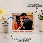 Bazinco Personalized Acrylic Photo Stand for Couples | Custom Anniversary Photo Plaque with Photo & Text | Romantic Gift for Husband, Wife, Boyfriend & Girlfriend