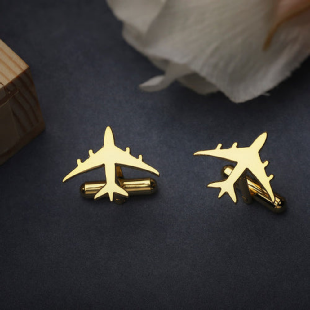 Bazinco Aviation Inspired Cufflinks – Airplane Design Cufflinks for Men Formal Wear