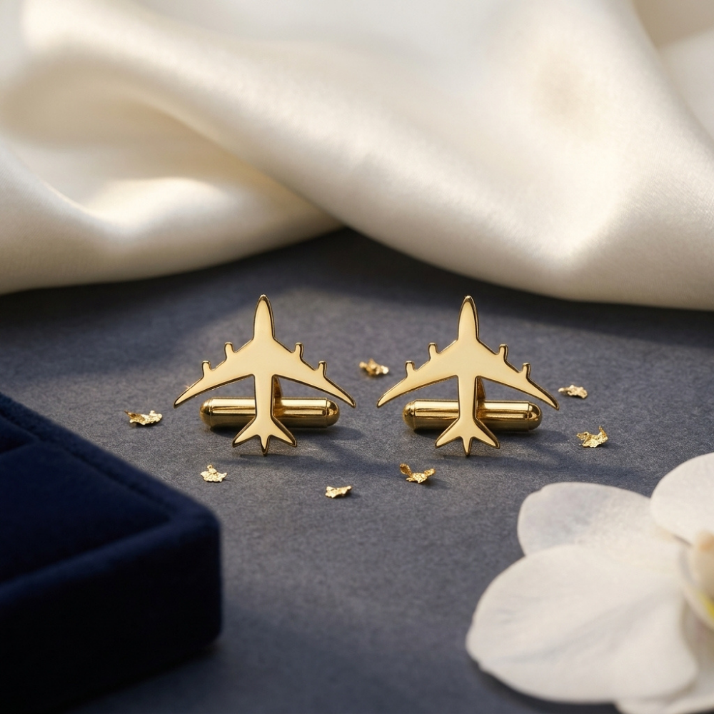 Bazinco Aviation Inspired Cufflinks – Airplane Design Cufflinks for Men Formal Wear