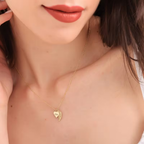 Angel Wing Heart Name Necklace Personalized | Gold Name Pendant Gift for Her – Bazinco