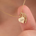 Angel Wing Heart Name Necklace Personalized | Gold Name Pendant Gift for Her – Bazinco