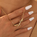 Bazinco Angel Name Necklace with Wings – Personalized Name Pendant Gift for Her