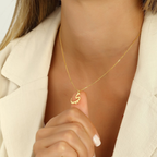 Bazinco Personalized Arabic Letter Necklace – Elegant Initial Pendant Jewelry