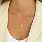 Bazinco Personalized Arabic Letter Necklace – Elegant Initial Pendant Jewelry