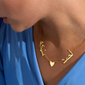 Custom Arabic Couple Name Necklace with Heart Pendant – Gold Finish Personalized Jewelry | Bazinco