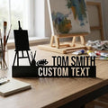 Bazinco Personalized Artist Name Plate – Custom Easel Design Desk Decor for Painters & Creatives