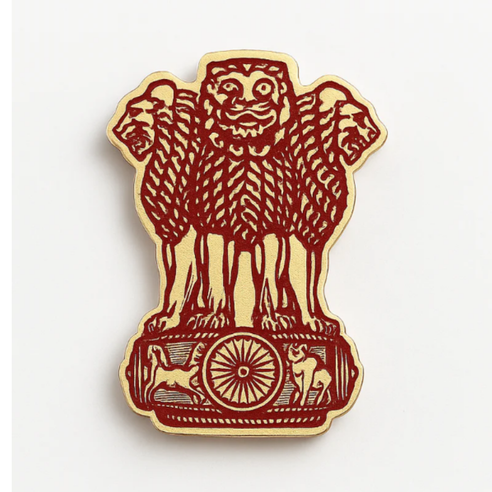 Bazinco Ashoka Lion Capital Brooch – Premium Indian National Emblem Lapel Pin
