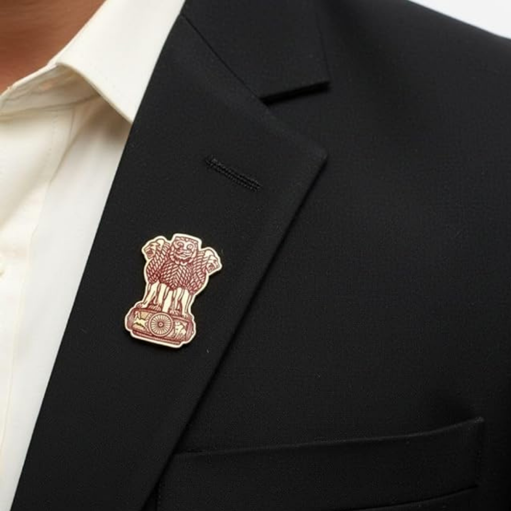 Bazinco Ashoka Lion Capital Brooch – Premium Indian National Emblem Lapel Pin