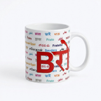 Bazinco Bro Hindi Bhrata Coffee Mug - Multilingual Language Print Ceramic Cup - Perfect Rakhi Gift for Brother, Long Distance Sibling Present
