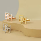 Bazinco Personalized Designer Cufflinks – Custom Initial Letter Stylish Cufflinks for Men