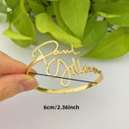 Bazinco Personalised Name Cuff Bracelet for Couples – Adjustable Custom Couple Bracelet