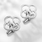 Bazinco Custom Initial Clover Cufflinks – Lucky Leaf Letter Cufflinks for Groom Wedding Accessories