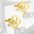 Bazinco Custom Initial Clover Cufflinks – Lucky Leaf Letter Cufflinks for Groom Wedding Accessories