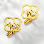 Bazinco Custom Initial Clover Cufflinks – Lucky Leaf Letter Cufflinks for Groom Wedding Accessories