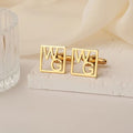 Bazinco Personalized Groom Cufflinks – Custom Initial Letter Square Design Wedding Accessories
