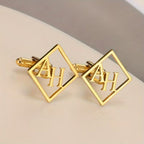 Bazinco Personalised Initial Cufflinks for Him – Custom Name Engraved Cufflinks for Men Wedding Gift