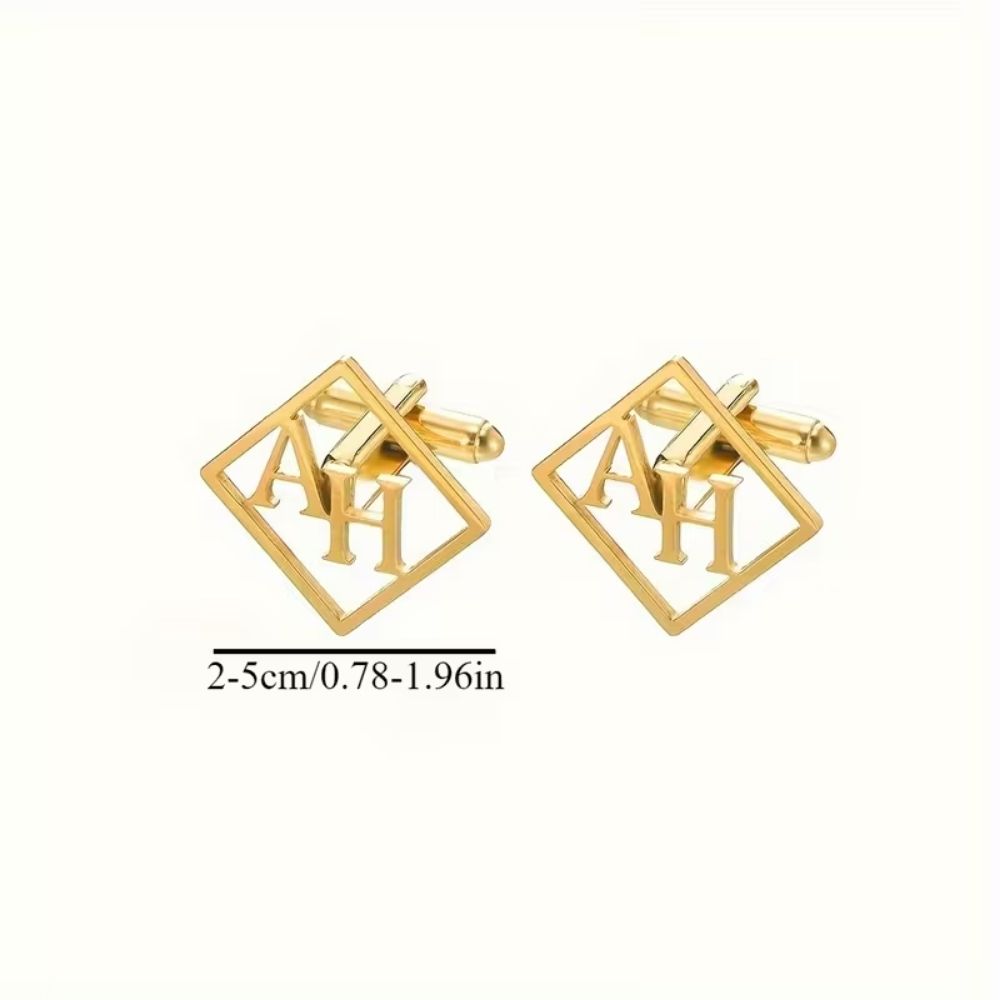 Bazinco Personalised Initial Cufflinks for Him – Custom Name Engraved Cufflinks for Men Wedding Gift