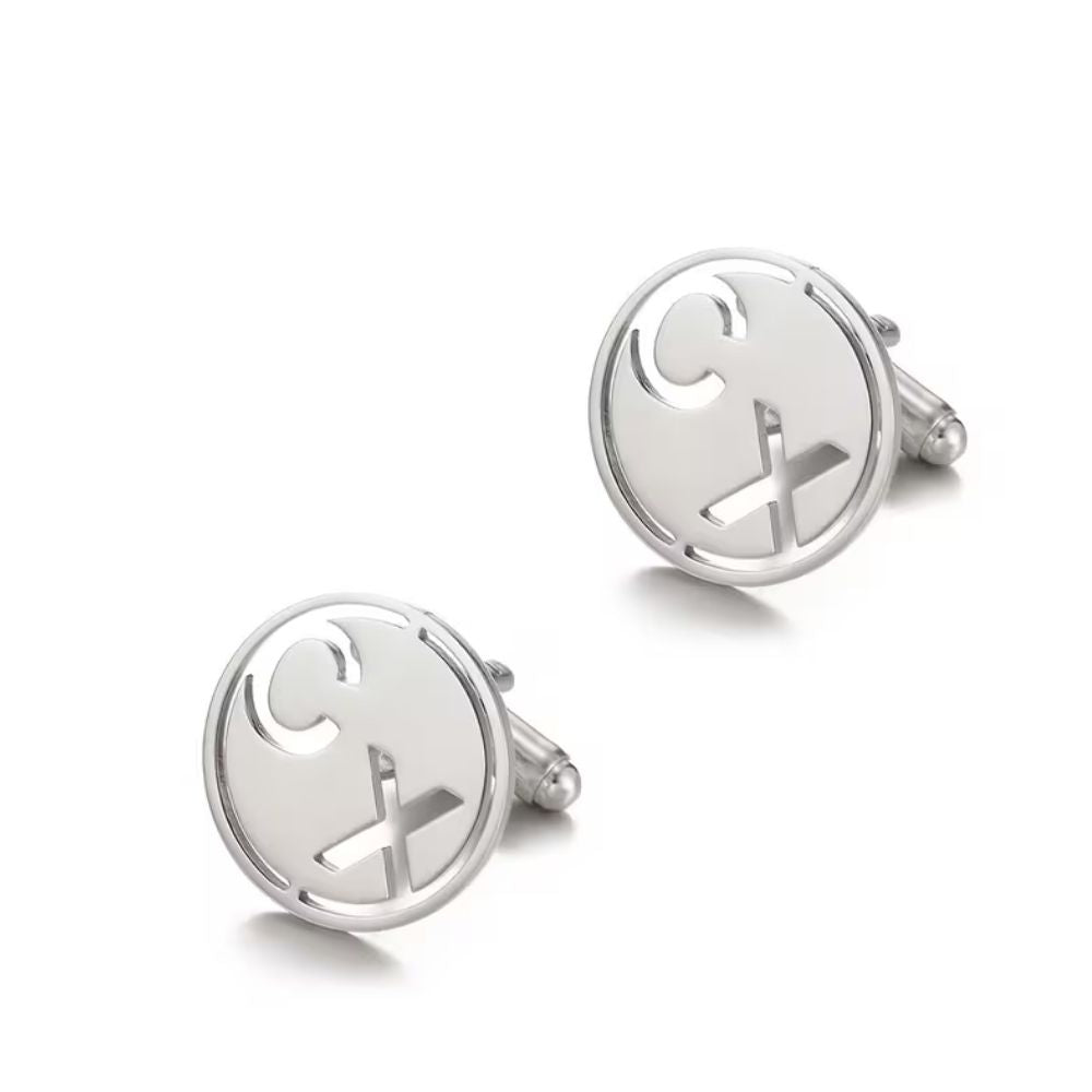 Personalised Initial Cufflinks Round Design – Custom Luxury Gift for Men by Bazinco