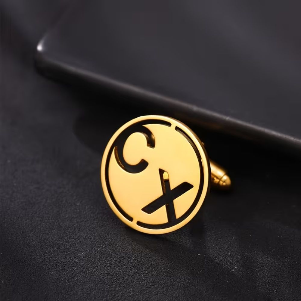 Personalised Initial Cufflinks Round Design – Custom Luxury Gift for Men by Bazinco