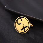 Personalised Initial Cufflinks Round Design – Custom Luxury Gift for Men by Bazinco