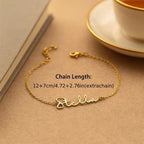 Bazinco Custom Name Chain Bracelet – Personalised Adjustable Bracelet with Name Design