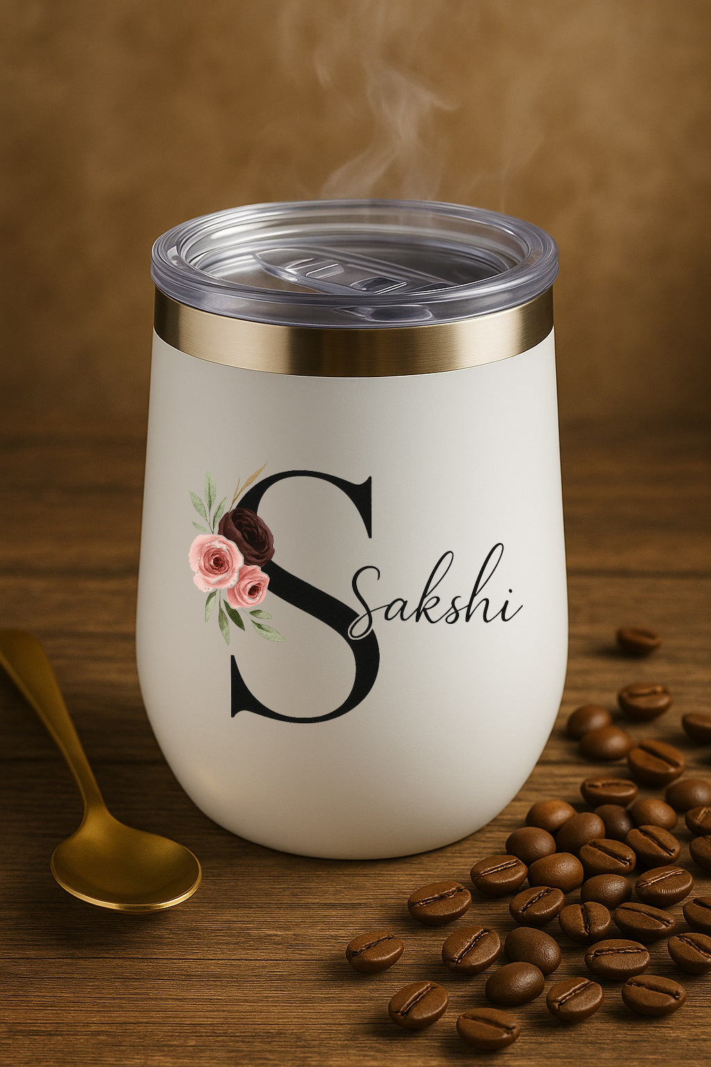 Bazinco Personalised Name Tumbler for Her – Custom Coffee Tumbler
