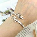 Bazinco Custom His & Her Name Bracelet – Adjustable Personalised Couple Cuff Bracelet