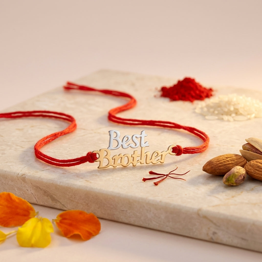 Bazinco Best Brother Personalized Name Rakhi Bracelet for Brother