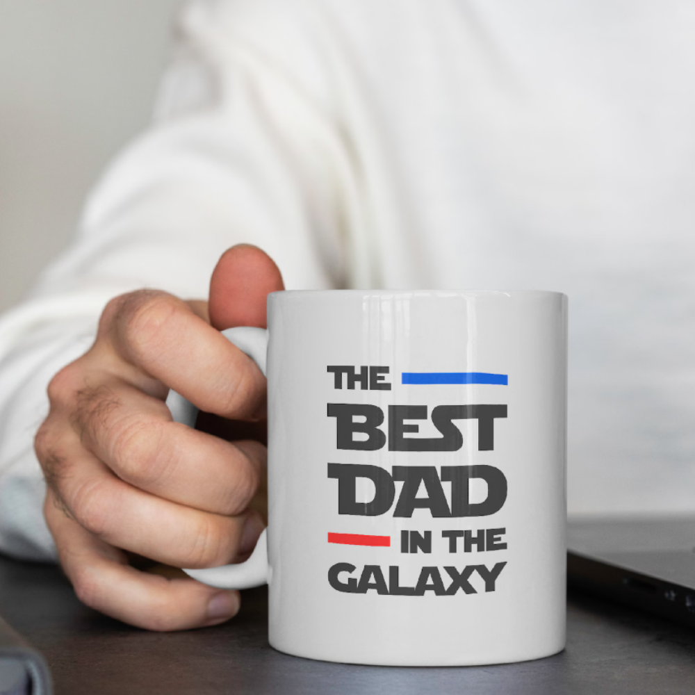 Bazinco Best Dad in the Galaxy Mug – Funny Father’s Day Ceramic Coffee Mug Gift