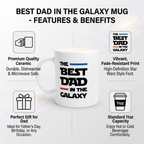 Bazinco Best Dad in the Galaxy Mug – Funny Father’s Day Ceramic Coffee Mug Gift