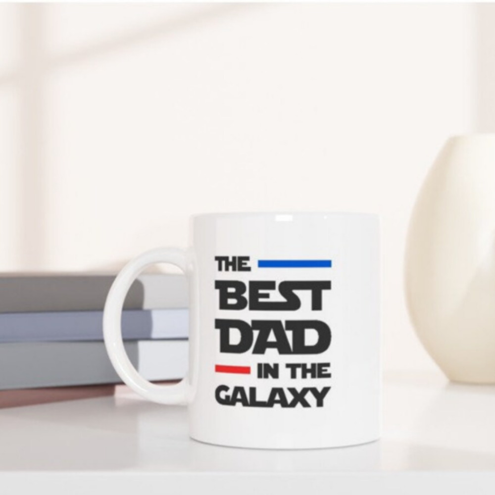Bazinco Best Dad in the Galaxy Mug – Funny Father’s Day Ceramic Coffee Mug Gift
