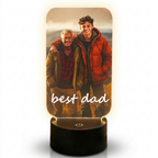 Bazinco Personalized Best Dad LED Acrylic Lamp | Custom Photo Night Light Gift for Father
