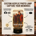 Bazinco Personalized Best Dad LED Acrylic Lamp | Custom Photo Night Light Gift for Father